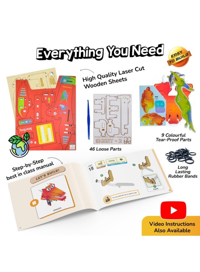 سمارتيفيتي ٢ في ١ حيوانات | تنين وديناصور طائر | ألعاب للأطفال من ٦ إلى ١٢ سنة | هدايا عيد ميلاد للأولاد والبنات | لعبة علمية تركيبية للأطفال من ٦ إلى ١٢ سنة | لعبة تعليمية في مجالات العلوم والتكنولوجيا والهندسة والرياضيات - Image 2